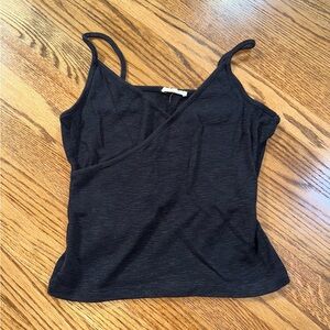 Madewell Black Ribbed V-Neck Tank Top